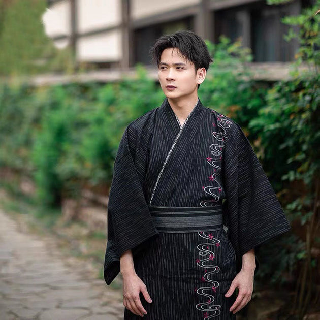 Men Wave Pattern Festival Wear Yukata | Japanese Kimono Shop