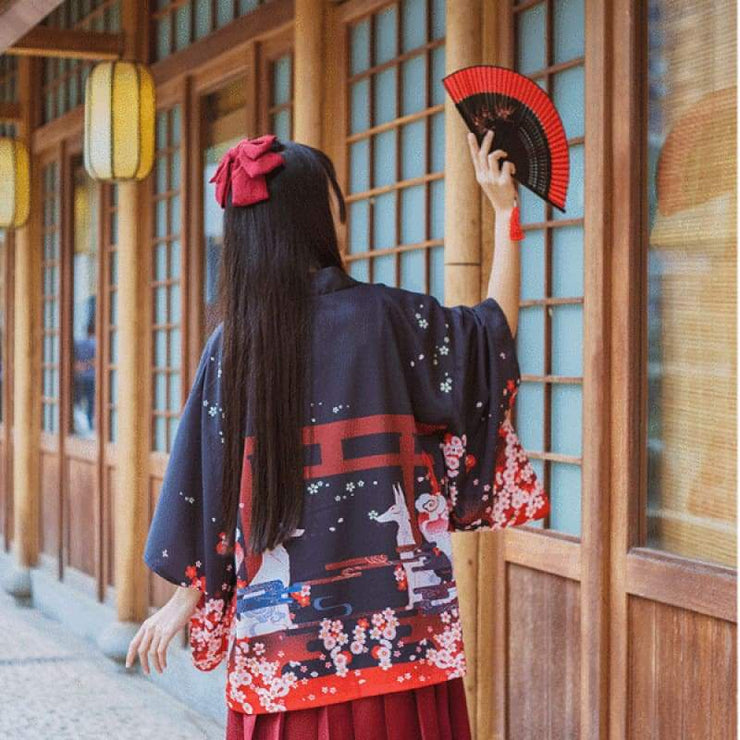 Haori | Sakura Inari Kimono Cardigan | Foxtume