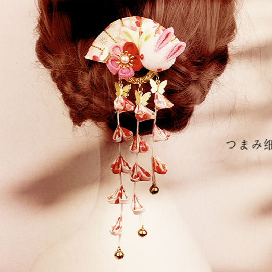 Accessory handmade tsumami kanzashi hair clip【sakura blossom x