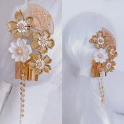 Handmade Tsumami Kanzashi Hair Clip 5 Piece Set 【Golden Sakura】