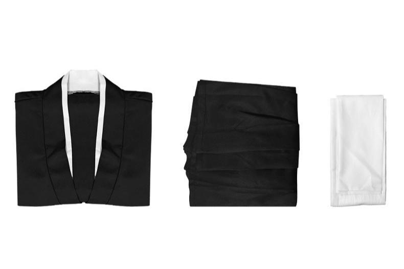 Black Swordsman Hakama Set | Traditional Kimono Shop | Foxtume