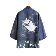 Blue Crane Kimono Shirt & Shorts Set