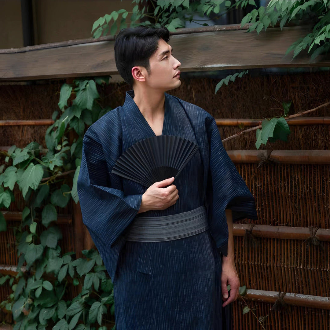 Men Blue Festival Wear Yukata | Japanese Kimono Shop