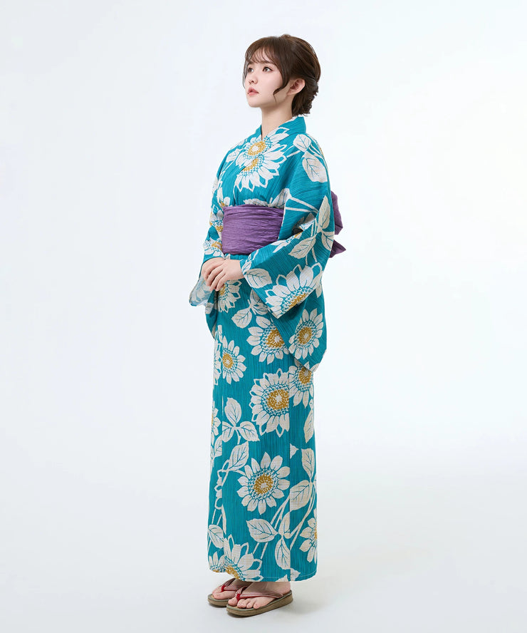 Turquoise Sunflower Women Festival Yukata