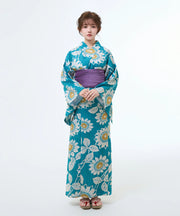 Turquoise Sunflower Women Festival Yukata