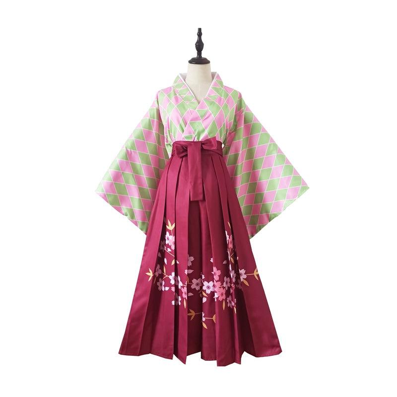 Women Pink Kimono Hakama Set Traditional Kimono Shop Foxtume