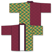 Kimono with geometric pattern on a white background