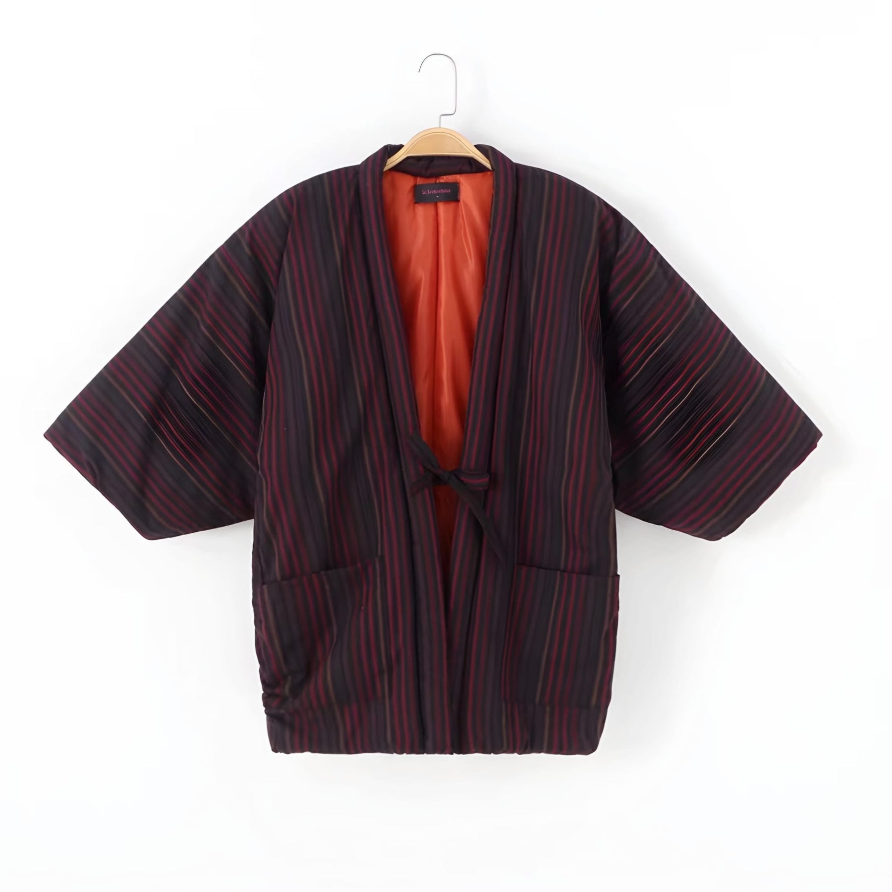 Unisex Red Quilted Cotton Hanten | Foxtume