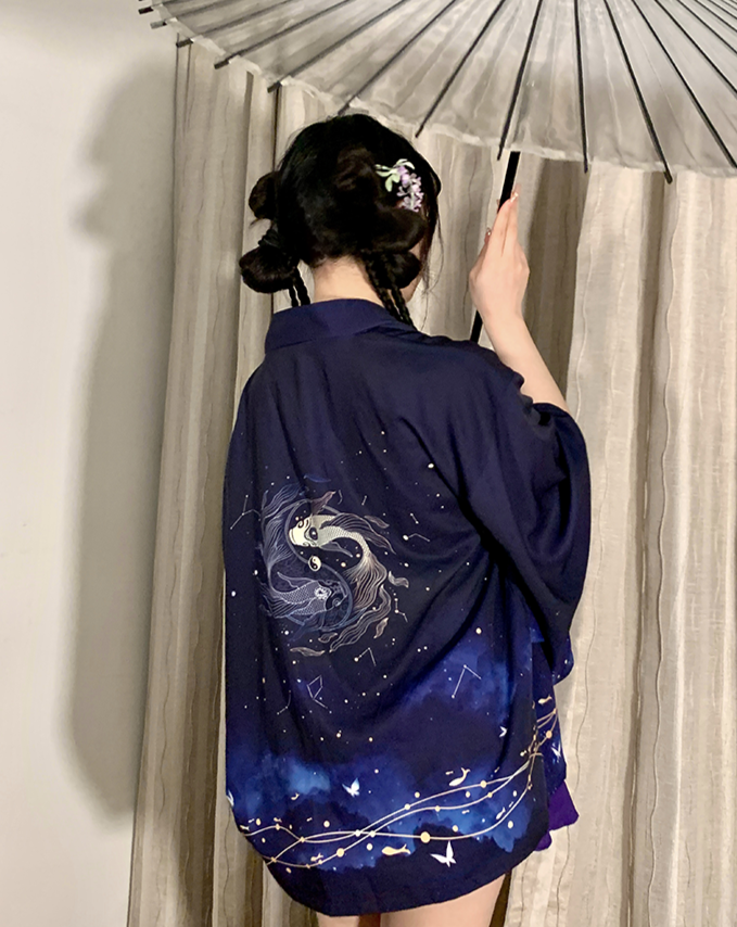 Yin Yang Koi Fish Kimono Cardigan