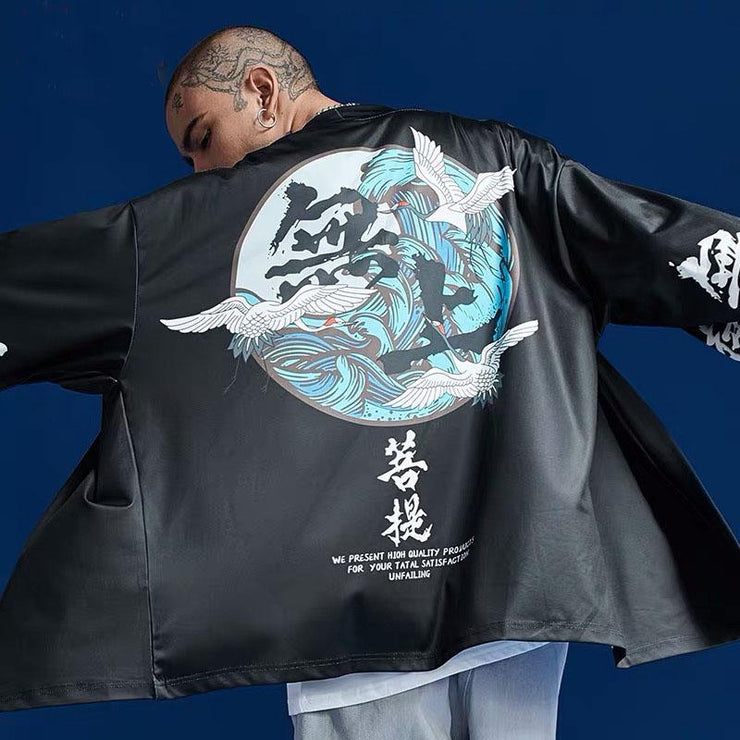 Flying Cranes Haori Kimono Jacket
