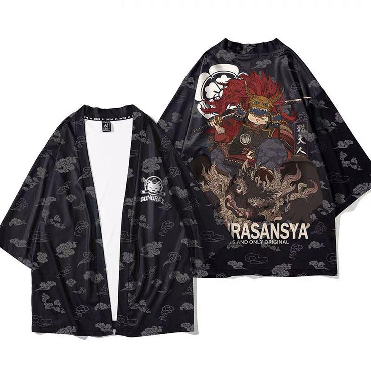 Samurai Cat Vs Monster Haori Kimono Jacket