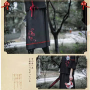 Gothic Kitsune Black Japanese Witch Costume Set