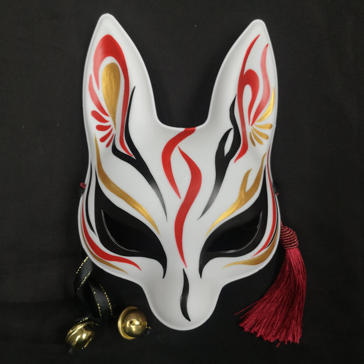 Long Ears Kitsune Mask - Black Fire