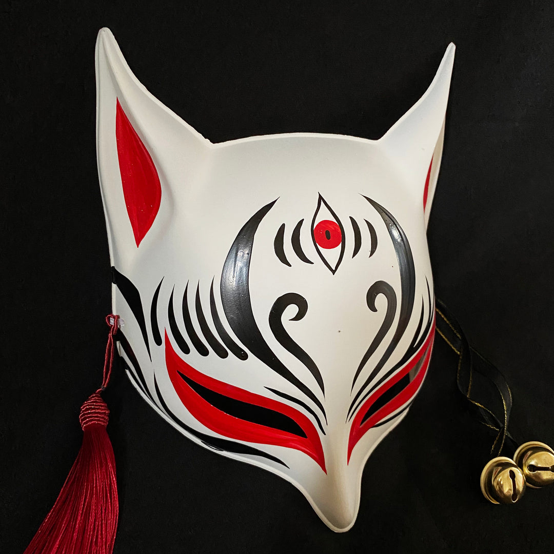 Kitsune mask sharp ears kitsune mask - the third eye in red