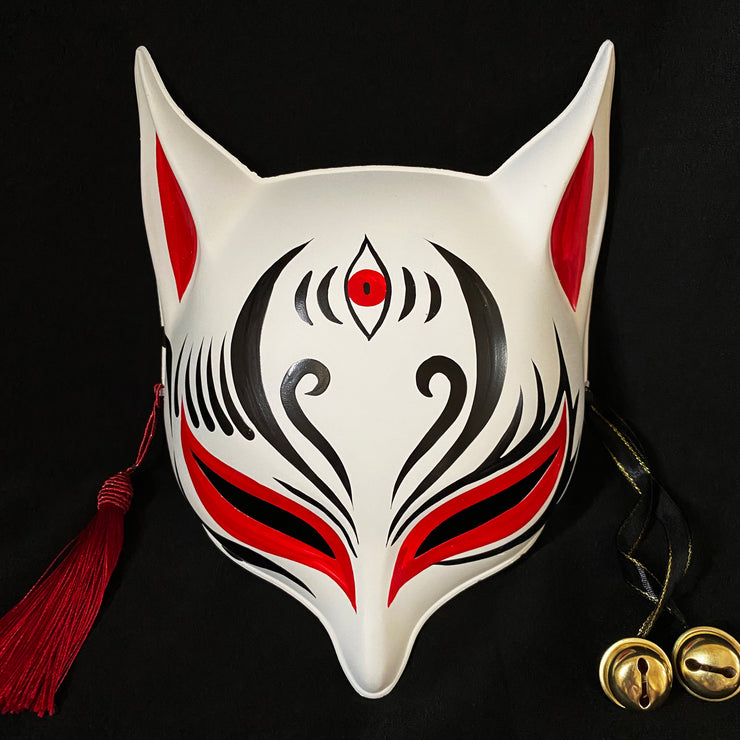 Sharp Ears Kitsune Mask - The Third Eye in Red | Foxtume