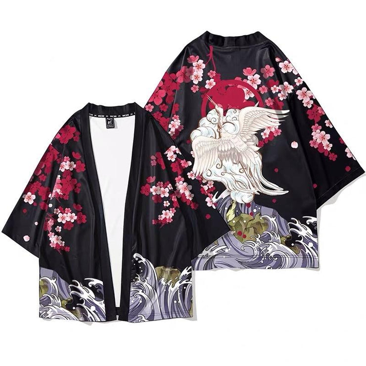 Sakura Crane Haori Kimono Jacket