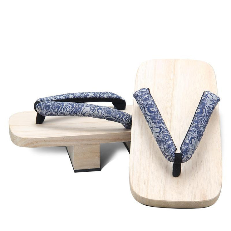 Men Geta Wooden Sandals [Blue Whirlwind] | Foxtume