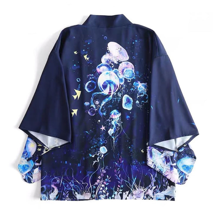 Haori - Abyssal Jellyfish Kimono Cardigan - Foxtume