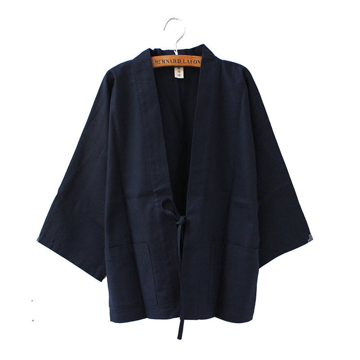 Black Traditional Japanese Style Women's Kimono Jacket Haori
