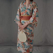 Yukata | Floral Pattern Obi Belt Women Nightwear | Foxtume