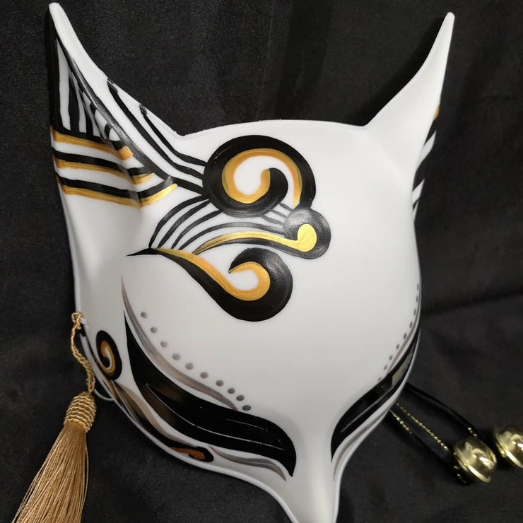 Sharp Ears Kitsune Mask - Golden Nimbus | Foxtume