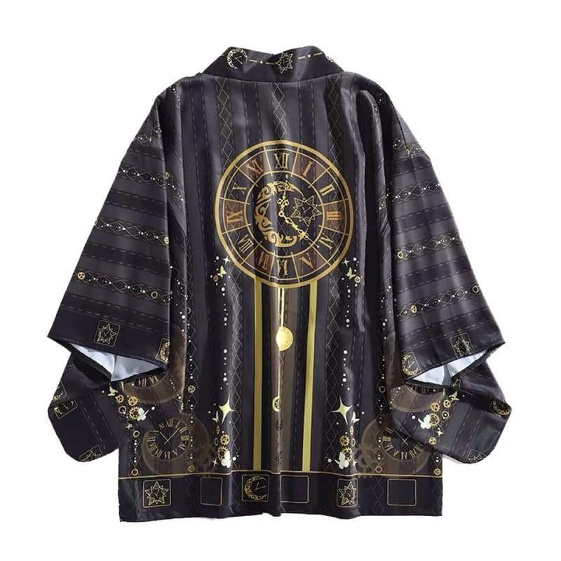 Black and sales gold kimono cardigan