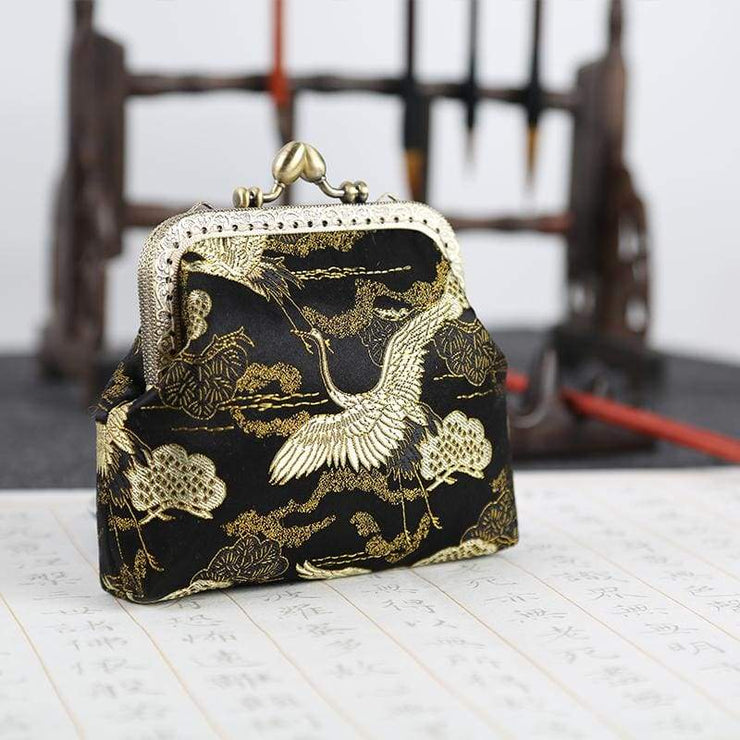 Fabric Craft | Gorgeous Crane Buckle Coin Purses Vintage Pouch | Foxtume