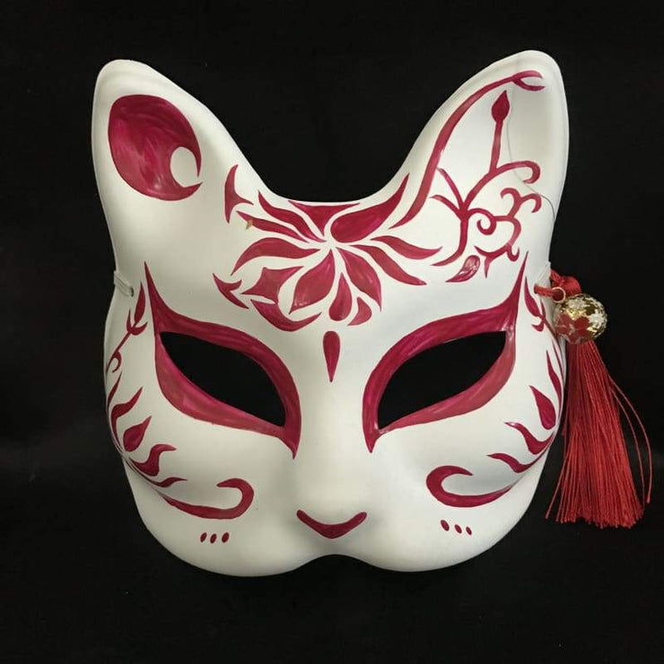 | Half Face Kitsune Mask - Fallen Autumn | Foxtume