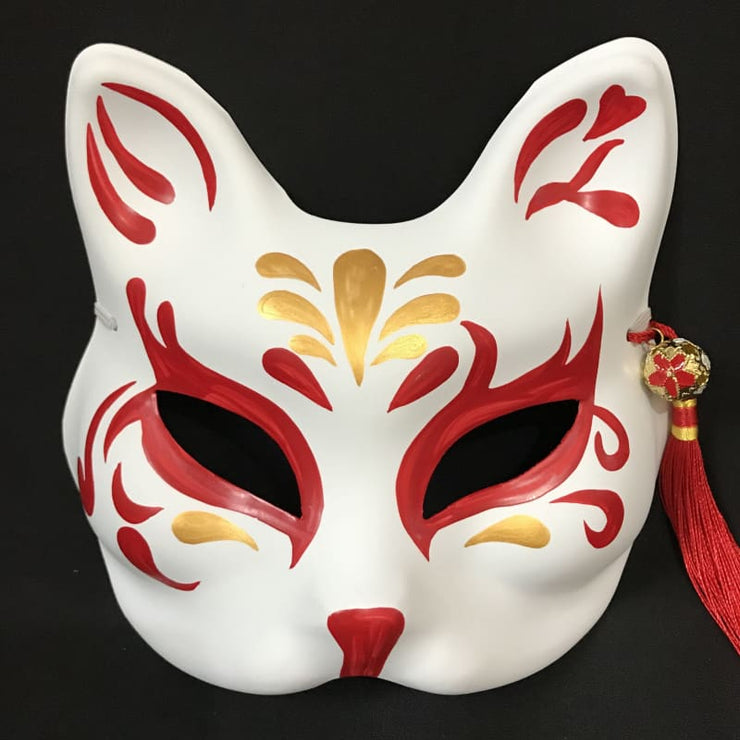 Kitsune Mask | Half Face - Golden Lotus | Foxtume