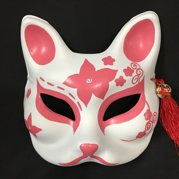 Kitsune Mask | Half Face - Pink Morning Glory | Foxtume