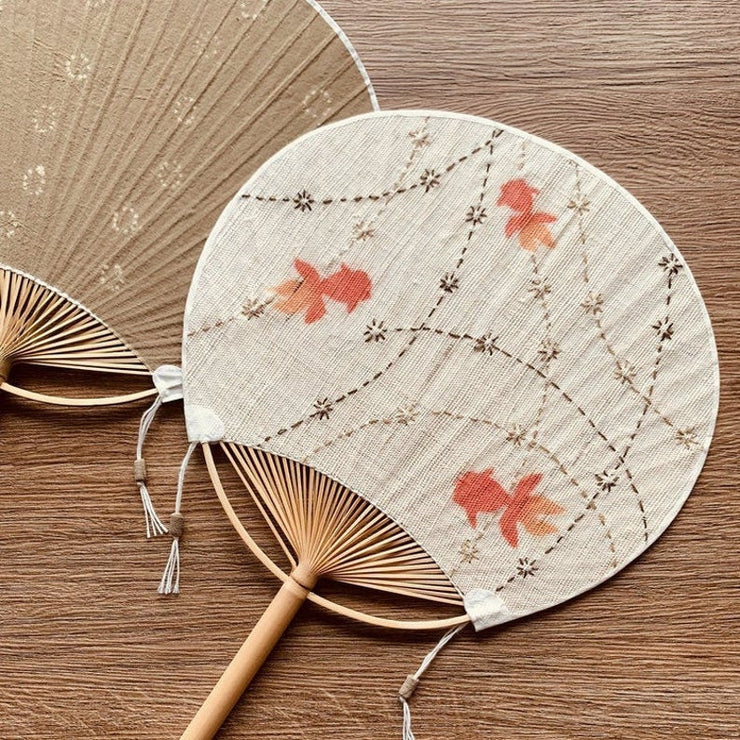 Hand Dyed Uchiwa Hand Fan 【Goldfish】