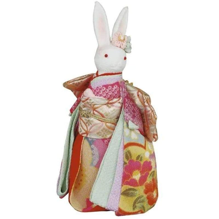 | Handmade Japanese Kimono Rabbit Music Box - Deluxe Bow Pink | Foxtume