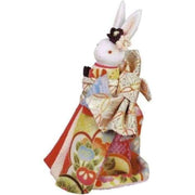 | Handmade Japanese Kimono Rabbit Music Box - Deluxe Bow Red | Foxtume