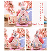 Music Box | Handmade Japanese Kimono Rabbit - Simple Pink Sakura | Foxtume