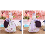 Music Box | Handmade Japanese Kimono Rabbit - Simple Purple Sakura | Foxtume