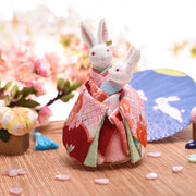 | Handmade Kimono Mother & Son Rabbit Music Box | Foxtume