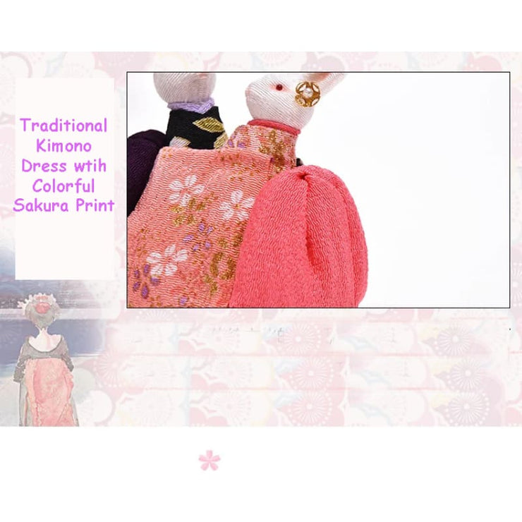 | Handmade Kimono Rabbit Music Box - Dancing Couples | Foxtume