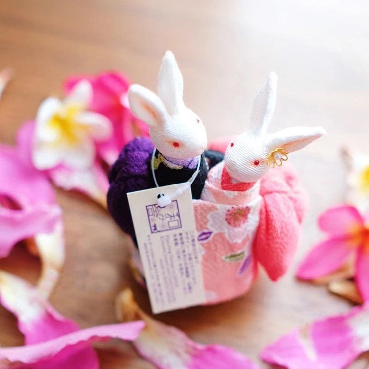 | Handmade Kimono Rabbit Music Box - Dancing Couples | Foxtume