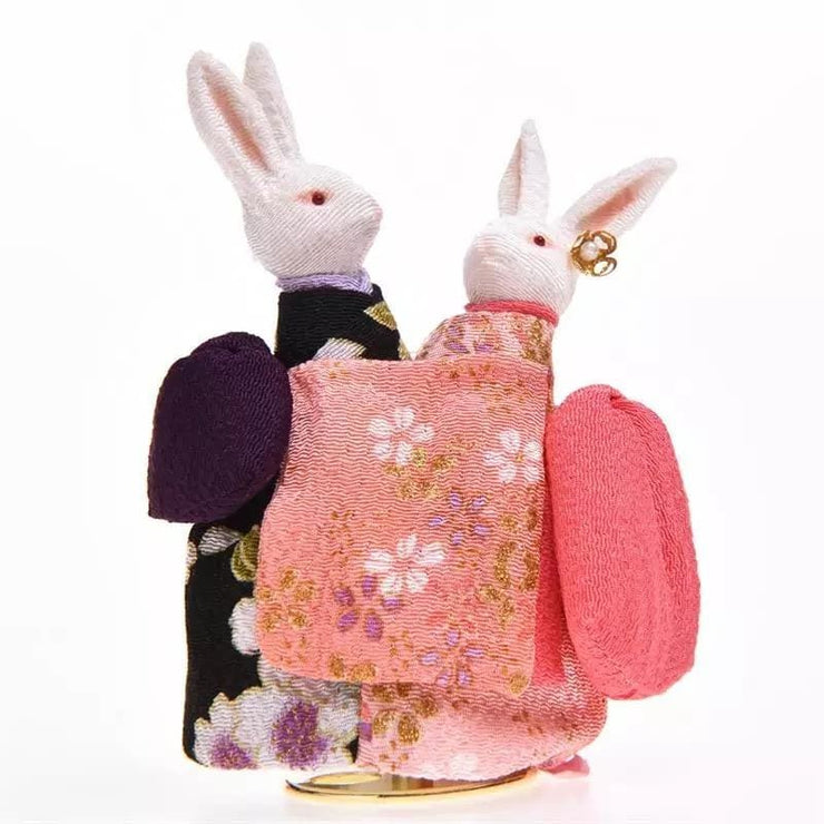 | Handmade Kimono Rabbit Music Box - Dancing Couples | Foxtume