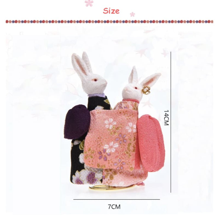 | Handmade Kimono Rabbit Music Box - Dancing Couples | Foxtume