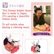 | Handmade Kimono Rabbit Music Box - Dancing Couples | Foxtume