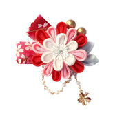 Accessory | Handmade Japanese Traditional Tsumami Kanzashi Hair Clip [Cherry Blossom] | Foxtume