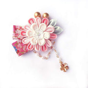 Accessory | Handmade Japanese Traditional Tsumami Kanzashi Hair Clip [Cherry Blossom] | Foxtume