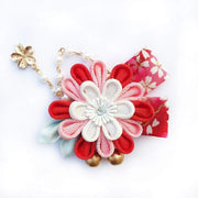 Accessory | Handmade Japanese Traditional Tsumami Kanzashi Hair Clip [Cherry Blossom] | Foxtume