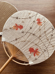 Hand Dyed Uchiwa Hand Fan 【Goldfish】