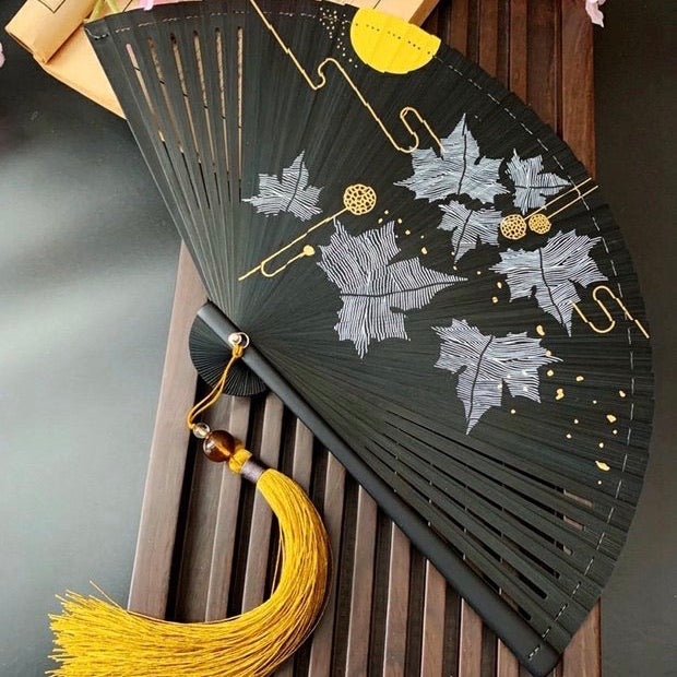 Japanese Folding Fan 【Maple Leaves】