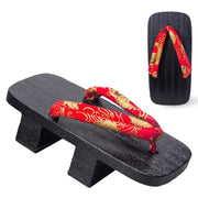 Men Black Two Teeth Geta Wooden Sandals 【Koi】