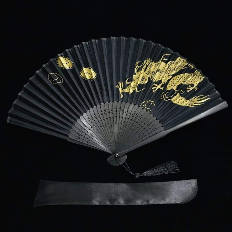 Hand Fan | Japanese Folding - Golden Dragon | Foxtume