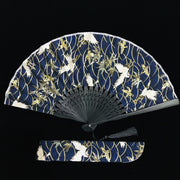 Hand Fan | Japanese Folding - White Cranes | Foxtume