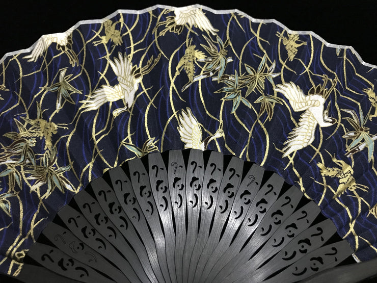 Hand Fan | Japanese Folding - White Cranes | Foxtume